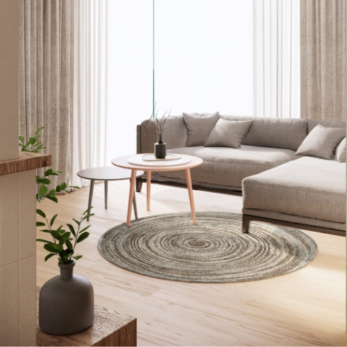 Tapis Beige Rond